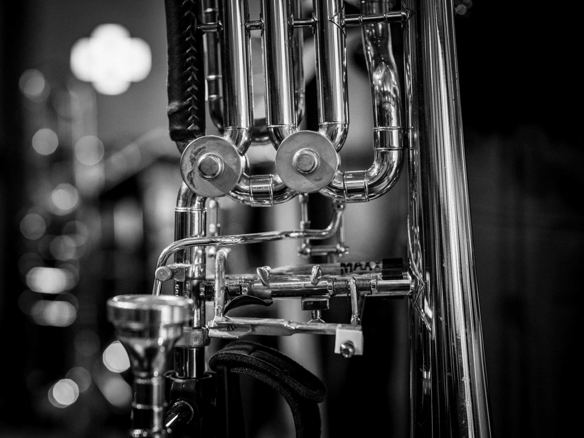 Detail eines Blechblasinstruments